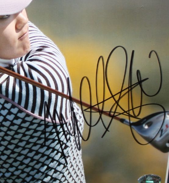 Three 8 X 10 Photos, one Signed of Michele Wie Deluxe Framed