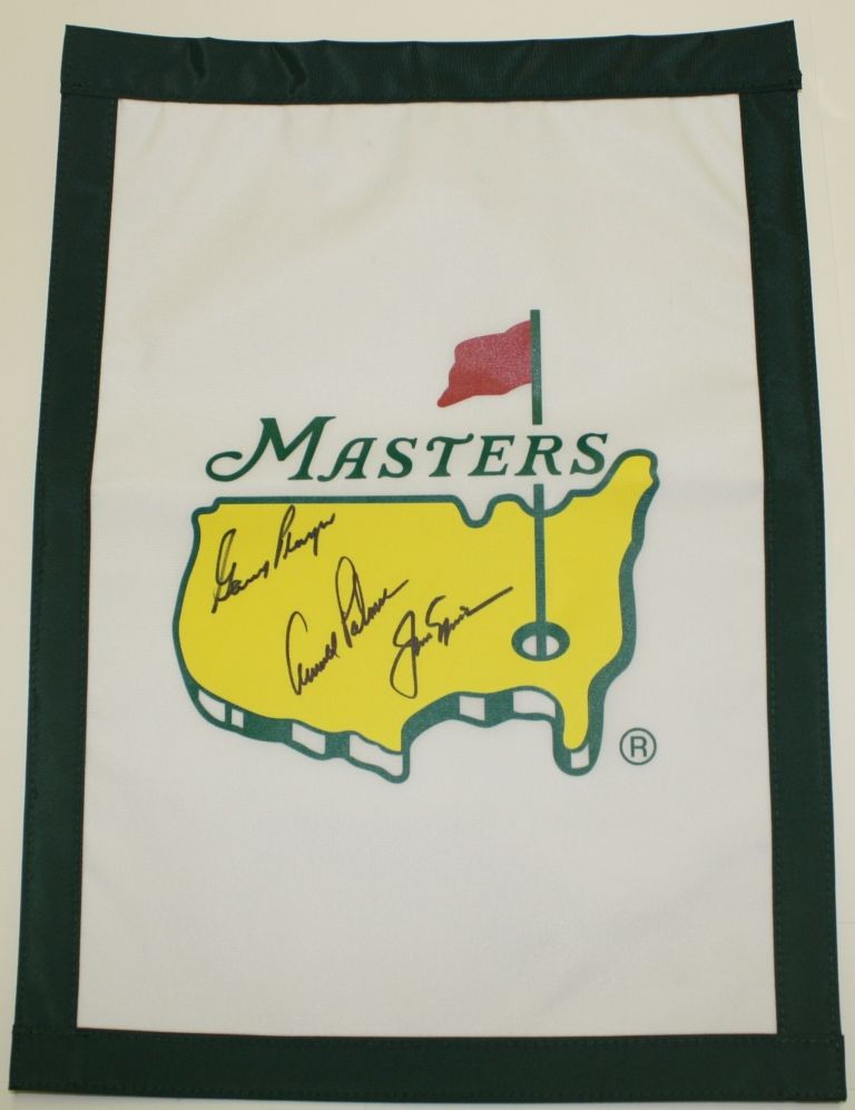 Lot Detail - Masters Garden Flag Signed by the 'Big Three' - Gary ...