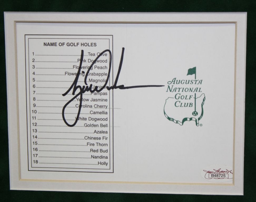 Lot Detail Matted Tiger Woods Signed Masters Scorecard W/JSA Cert B48725