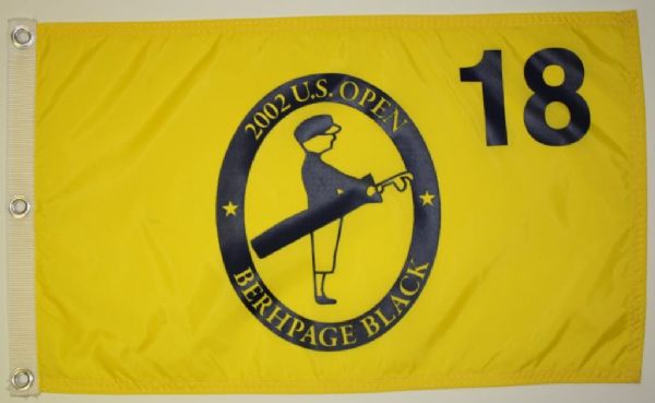 2002 US Open Silk Screen Flag - Tiger Woods Champion