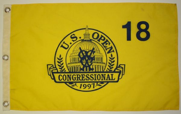 1997 US Open Silk Screen Flag - Ernie Els Champion
