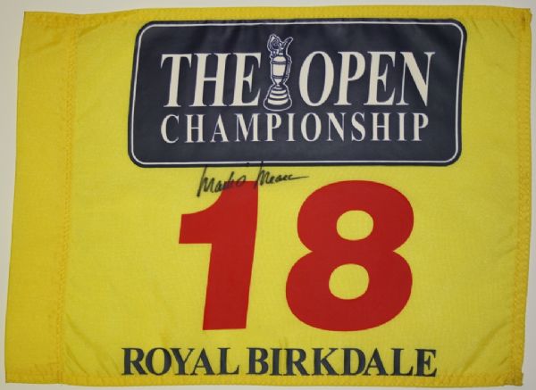 Royal Birkdale British Open Flag Signed by Mark O'Meara