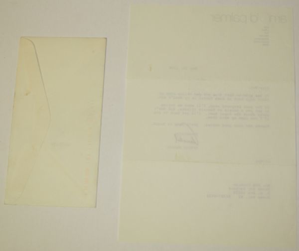 Arnold Palmer Signed Letter with Envelope