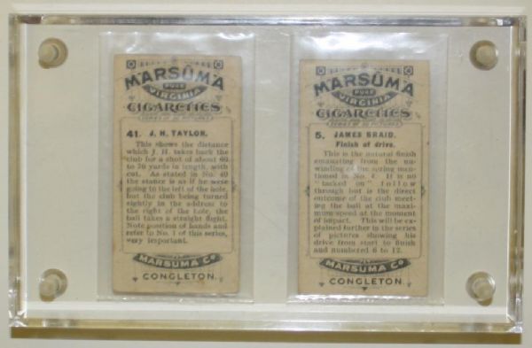Two 1914 Marsuma (England) Golf Cards Famous Golfers And Their Strokes - #5 James Braid & #41 J.H. Taylor