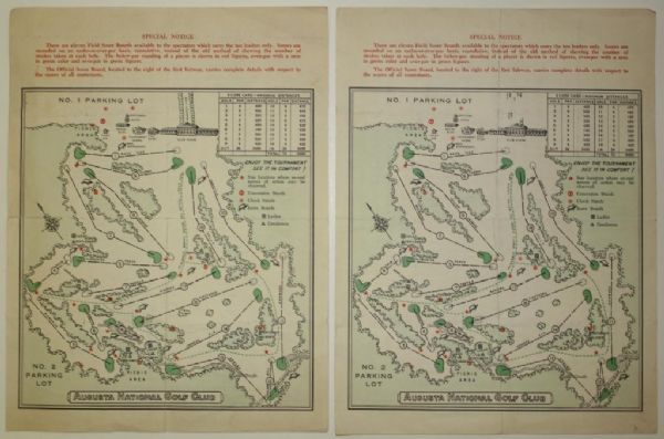 1966 Masters Pairing Sheets - Thursday and Sunday - Nicklaus Win