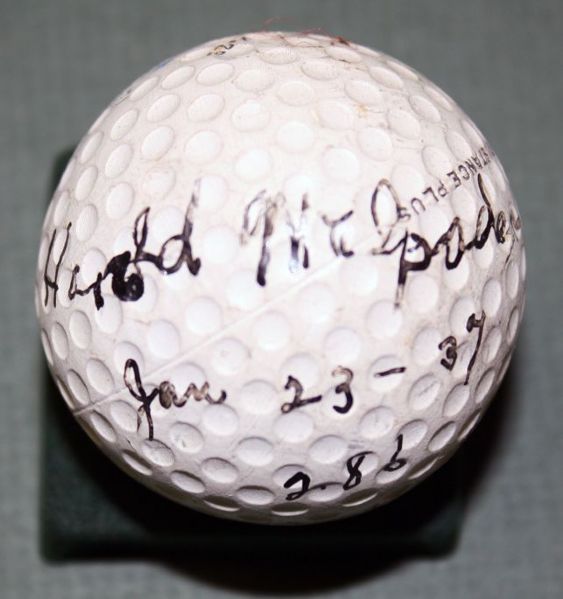 Harold JUG McSpaden Signed Vintage 1937 Golf Ball