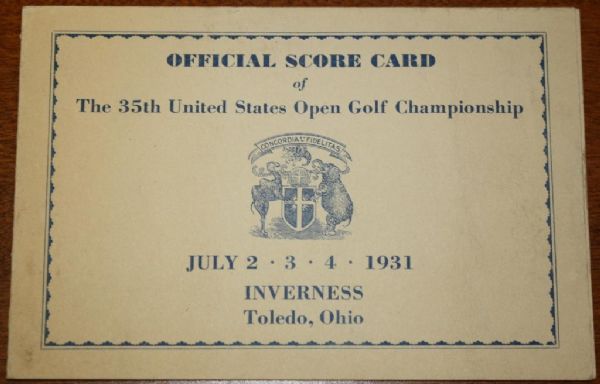 1931 US Open Scorecard
