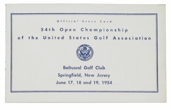 1954 US Open Scorecard