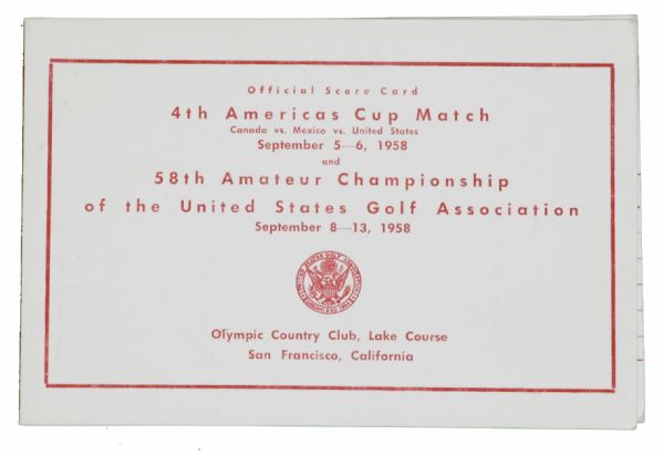 1958 US Amateur Scorecard - Charlie Coe
