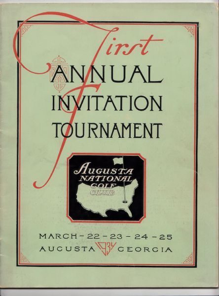 1934 Masters Program-One of the Finest Known