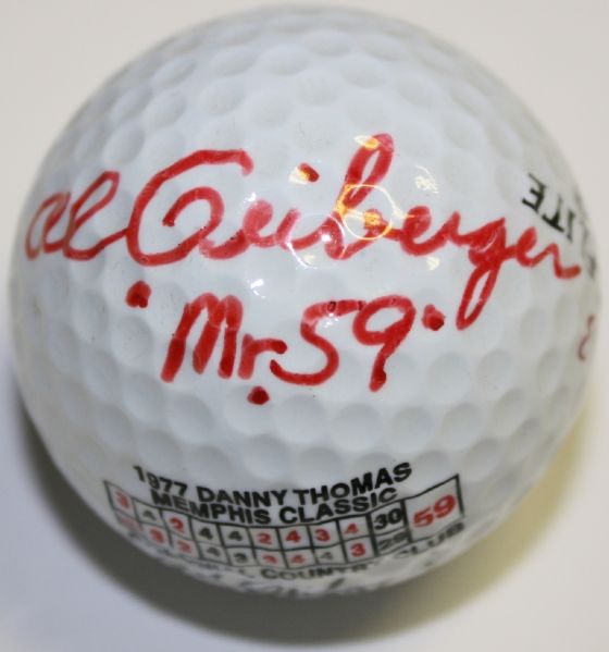 Al Geiberger "Mr 59" Signed Personal (Record Setting Scorecard On Ball) Golf Ball