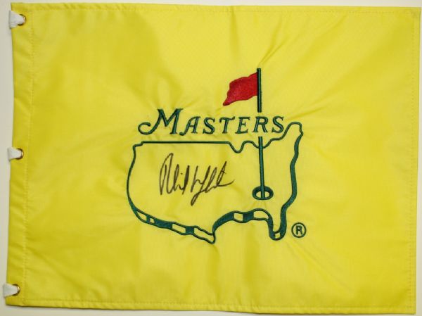 Phil Mickelson Signed Undated Masters Embroidered Pin Flag