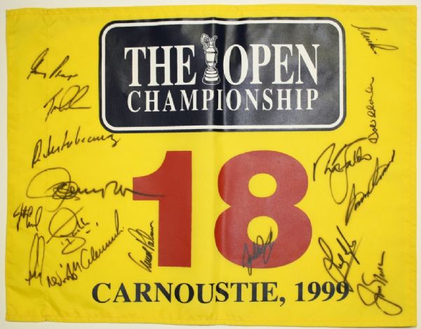 Multi Signed 1999 British Open Flag - Champions