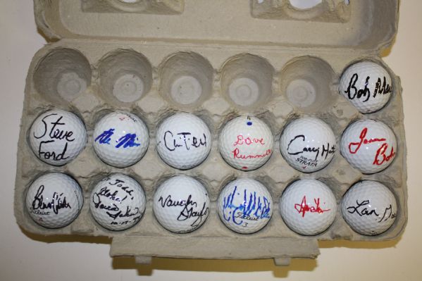 Lot of 13 Signed Golf Balls #43