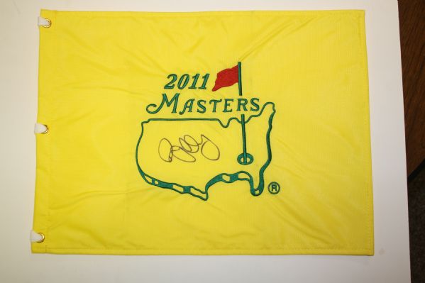 Rory McIlroy Signed 2011 Masters Embroidered Flag - Long Signature