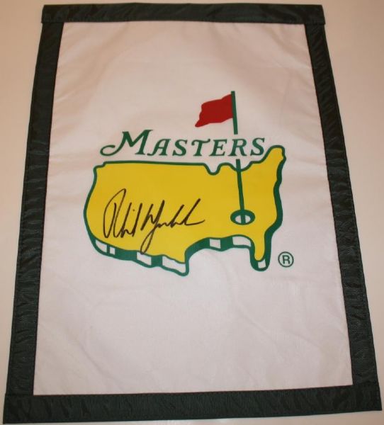 Masters Garden Flag Signed By Phil Mickelson