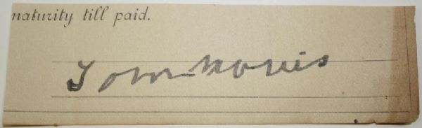 Tom Morris Signature FULL JSA COA