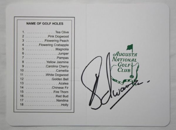 Charl Schwartzel Autographed Masters Scorecard