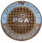 PGA Button 1930-40's Vintage Official Guest - Mrs Felix Serafin