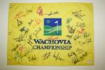 Flag Embroidered Wachovia Championship Flag Signed by 33 Stars including Tom Kite, Jim Furyk, Corey Pavin, and Other PGA Players