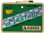 1997 Masters Badge-Tiger Woods Historical First Masters Win
