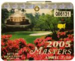 2005 Masters Badge-Tiger Woods 3rd Masters Win