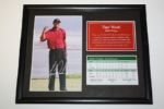 Lot of Four: Framed Upper Deck 'Tiger Woods Slam' Photos with Scorecards plus Two 3x5 Cards