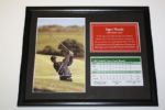 Lot of Four: Framed Upper Deck 'Tiger Woods Slam' Photos with Scorecards plus Two 3x5 Cards