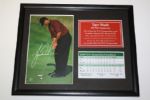 Lot of Four: Framed Upper Deck 'Tiger Woods Slam' Photos with Scorecards plus Two 3x5 Cards