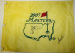 2007 Masters Embroidered Pin Flag Signed by Zach Johnson and Stewart Cink