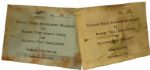 Invitation to Bobby Jones' 25th Anniversary Grand Slam Banquet with Two Tickets