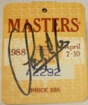 1988 Sandy Lyle Autographed Masters Badge