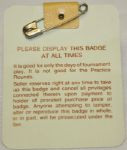 1988 Sandy Lyle Autographed Masters Badge