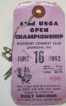 62nd USGA Open Championship Ticket - Oakmont - 6/16/1962-Jack Nicklaus First Career Win!