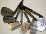 Lot of Six: Autographed Golf Club Heads Including King and Bell