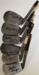 Lot of Six: Autographed Golf Club Heads Including King and Bell
