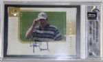 2001 Upper Deck Players Ink GOLD Justin Leonard Unnumbered Autographed Golf Card - GAI Graded 8