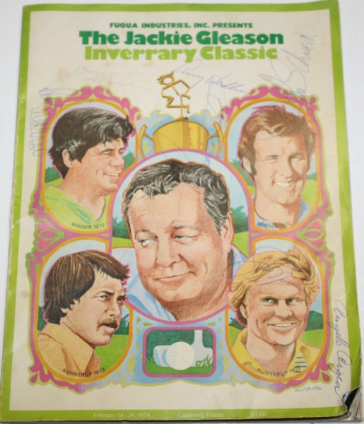 1974 Jackie Gleason Inverrary Classic Program Signed by Nicklaus , Angelo Argea(Jacks Caddy), Trevino, and many more 