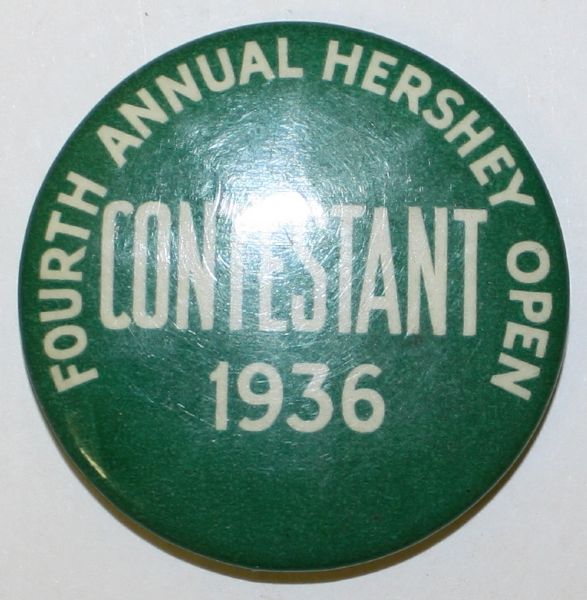 1936 4th Annual Hershey Open Contestants Badge-Henry Picard Champion