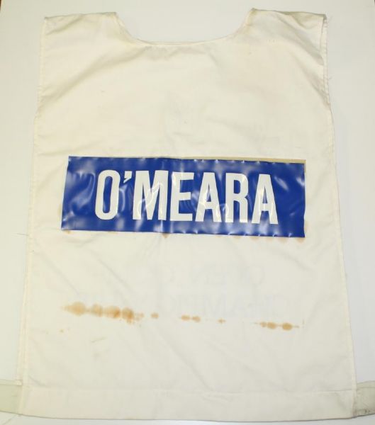 1990 British Open Caddy Bib Mark O'Meara-Signed by O'Meara