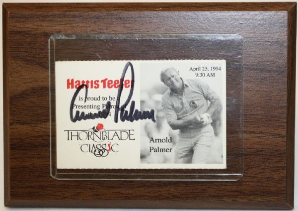 Arnold Palmer Autographed Harris Teeter Card - 1994 Thornblade Classic