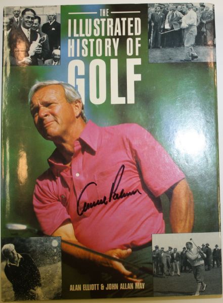 Arnold Palmer Signed Book Cover - Illustrated History of Golf