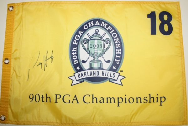 Padraig Harrington Signed Yellow Silk Screen PGA Flag