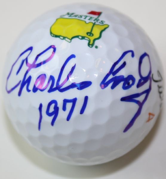 Charles Coody Signed Masters Golf Ball with 1971 Notation