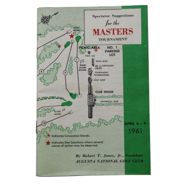 1961 Masters Tournament Spectators Guide