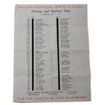 1958 Masters Tournament Pairing Sheet - Thursday