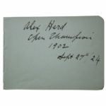 Very Scarce Alex Herd Signature With Inscription "Open Champion 1902"