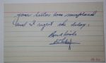 Lawson Little 3X5 Signature - Hall of Famer, 1940 U.S. Open Champ