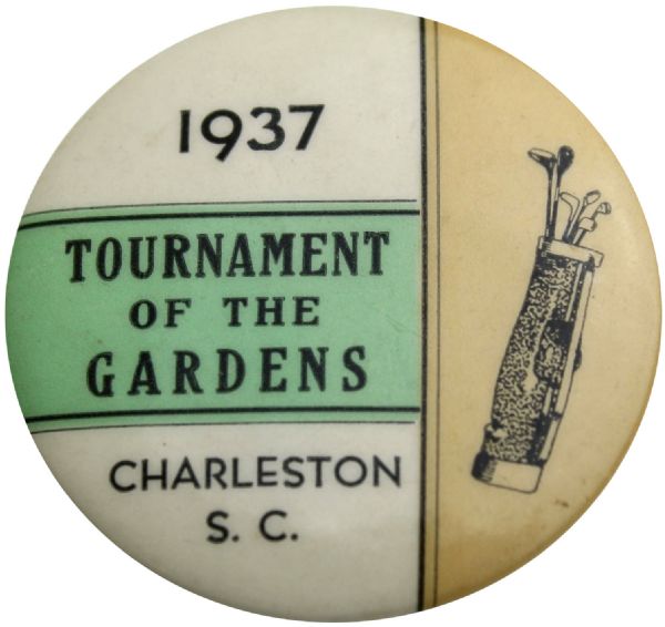1937 Tournament of the Gardens Contestants Badge - Charleston, SC. - Henry Picard Winner