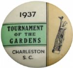 1937 Tournament of the Gardens Contestants Badge - Charleston, SC. - Henry Picard Winner